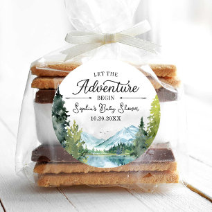 Rond Laisser L'Aventure Commencer Sticker Baby shower