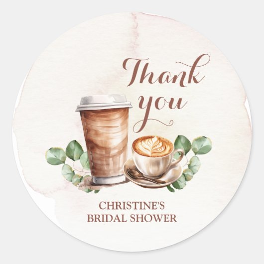 Rond L'amour du café est brasser Sticker Merci (Devant)