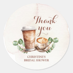 Rond L'amour du café est brasser Sticker Merci