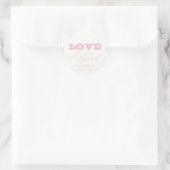 Rond L'amour est doux Mariage Favor Sticker Blush Champ (Sac)