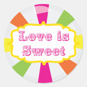 Rond L'amour est doux mignon bonbon Sticker Buffet