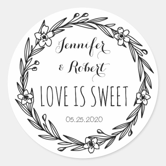 Rond L'amour est doux | Sticker Monogramme (Devant)
