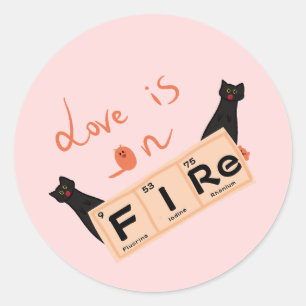 Rond L'Amour Est En Feu Drôle Sticker