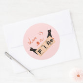 Rond L'Amour Est En Feu Drôle Sticker (Enveloppe)