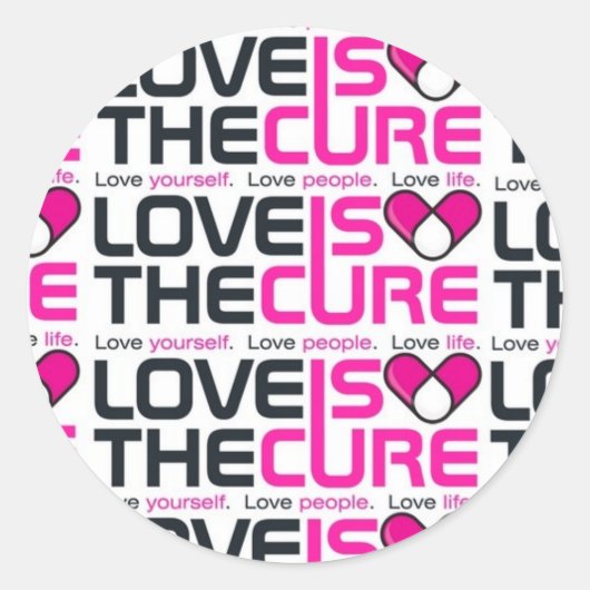 Rond L'Amour Est Le Sticker Rose Cure (Devant)