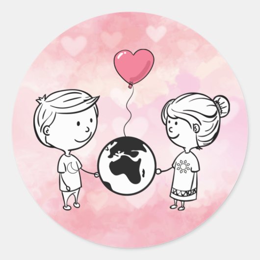 Rond L'amour ne connaît pas de sticker à distance (Devant)