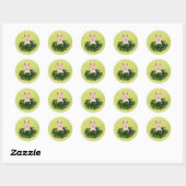 Rond Lapin de Pâques dans un chou Sticker (Feuille)