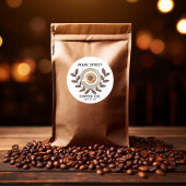 Rond Laurel and Coffee Cup Small Business Sticker