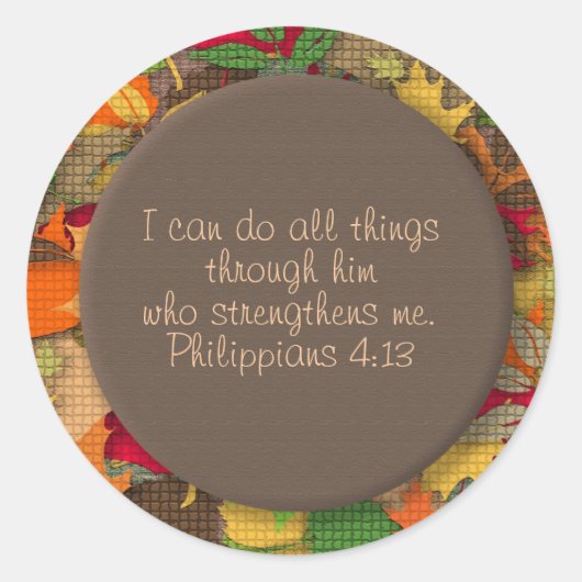 Rond L'automne quitte Christian Bible Verse Sticker (Devant)