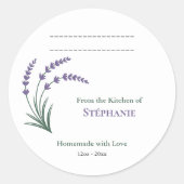 Rond Lavender Homemade with Love Label Sticker (Devant)