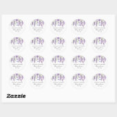 Rond Lavender Memorial Funeral Classic Round Sticker (Feuille)