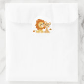 Rond Le Kiss : Joli Sticker Lion Couple Cartoon (Sac)