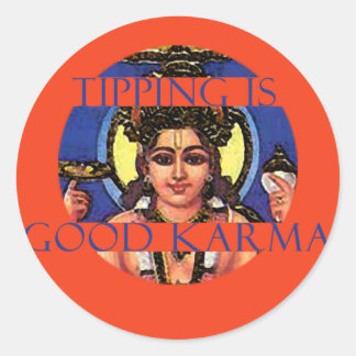 Rond Le pourboire est bon Karma Tip Sticker