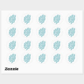 Rond Le Sticker à fleurs Lotus (turquoise) (Feuille)