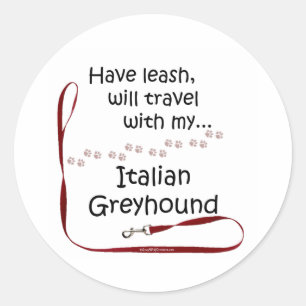 Rond Leash de voyage Greyhound italien - Sticker
