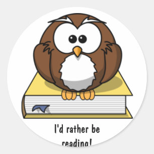 Rond Lecture Sticker pour la Chouette de dessin