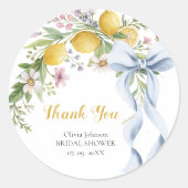 Rond Lemon Bridal Shower Favor Sticker | Main Squeeze  (Devant)