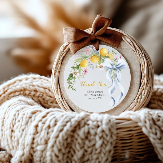 Rond Lemon Bridal Shower Favor Sticker | Main Squeeze 