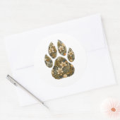 Rond Leopard Botanical Footprint Nature Sticker (Enveloppe)