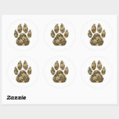 Rond Leopard Botanical Footprint Nature Sticker (Feuille)