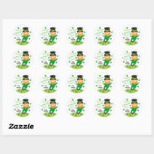 Rond Leprechaun Happy St Patrick's Day Round Sticker (Feuille)