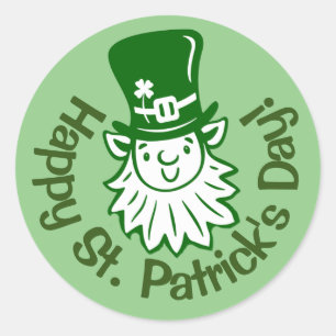 Rond Leprechaun Portrait Classic Round Sticker