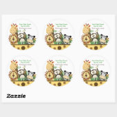 Rond L'ÉQUIPAGE ZOO (JAUNE) Sticker Faveur Personnalisé (Feuille)