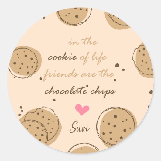 Rond Les amis sont le chocolat Chips of Life Sticker (Devant)