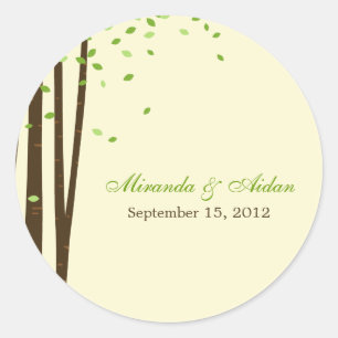 Rond Les arbres forestiers favorisent Sticker ou Envelo