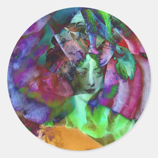 Rond Les Charmeuses : Sticker Portrait Marie-Caroline (Devant)