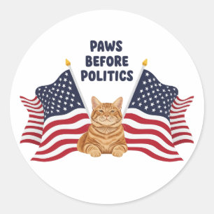 Rond Les pattes avant la politique - Sticker de chat pa