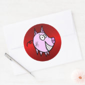 Rond Les Pig Big Red Sticker (Enveloppe)