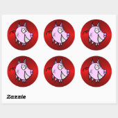 Rond Les Pig Big Red Sticker (Feuille)