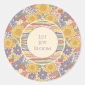 Rond Let Joy Bloom – Floral Inspirational Sticker Sheet (Devant)