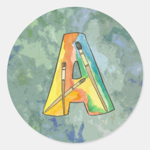 Rond Lettre A Sticker Art
