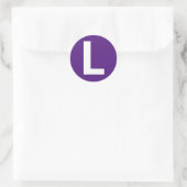 Rond LETTRE Alphabet Sticker "L" (Sac)