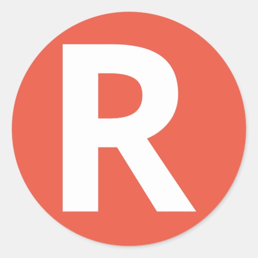 Rond LETTRE Alphabet Sticker "R" (Devant)