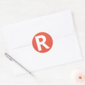 Rond LETTRE Alphabet Sticker "R" (Enveloppe)