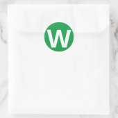 Rond LETTRE Alphabet Sticker "W" (Sac)