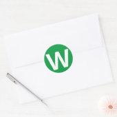 Rond LETTRE Alphabet Sticker "W" (Enveloppe)