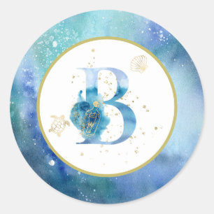 Rond *~* LETTRE B - Sticker d'enveloppe nautique de pla