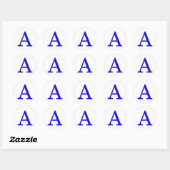 Rond LETTRE Bleue A Sticker (Feuille)