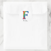 Rond Lettre initiale colorée F Sticker (Sac)