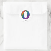 Rond Lettre initiale colorée O Sticker (Sac)