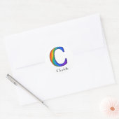 Rond LETTRE INITIALE COLORÉE Sticker C (Enveloppe)