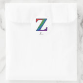 Rond LETTRE INITIALE COLORÉE Sticker Z (Sac)
