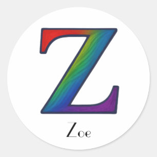 Rond LETTRE INITIALE COLORÉE Sticker Z