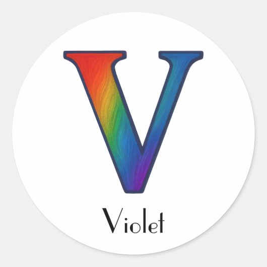 Rond LETTRE INITIALE COLORÉE V Sticker (Devant)