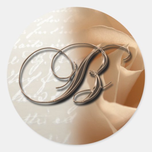 Rond LETTRE MONOGRAPHIQUE B Sticker Mariage Enveloppe (Devant)