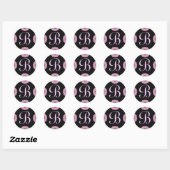 Rond LETTRE MONOGRAPHIQUE B Sticker rose (Feuille)